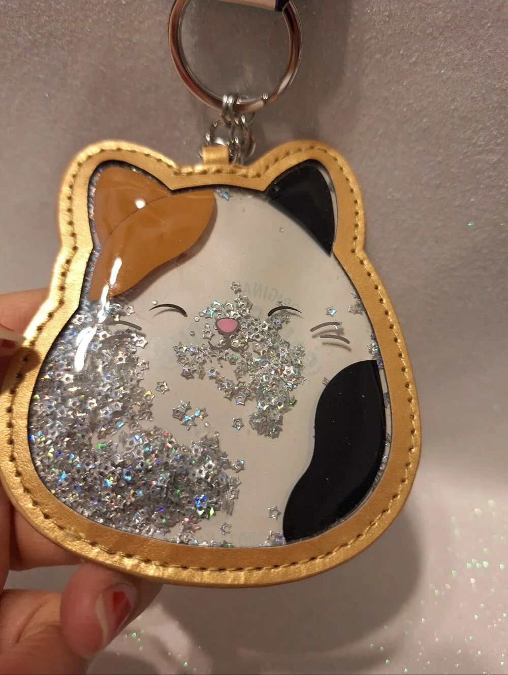 Squishmallows Cat Shaker Keychain Bag Clip New